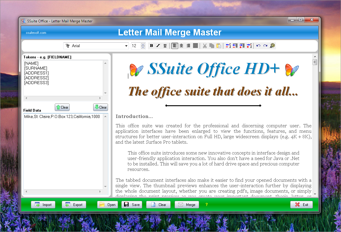 SSuite Mail Merge Master screenshot