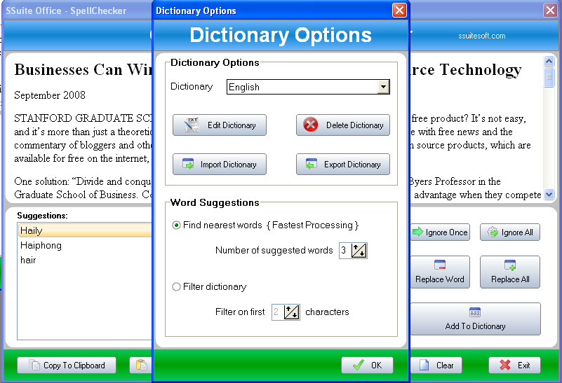 Spell Checker SSuite Office Software A standalone spell checker