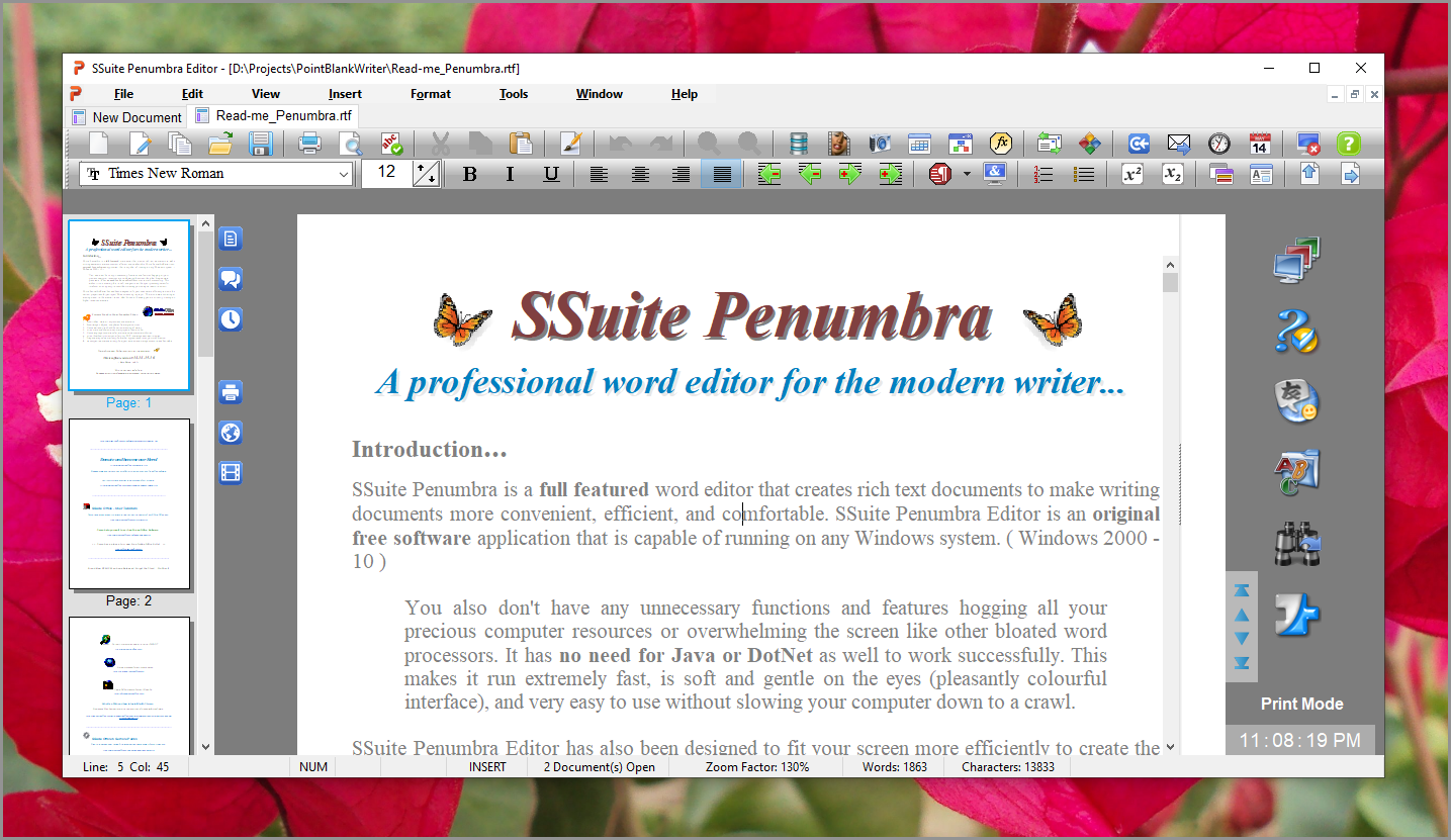 SSuite Penumbra Editor screenshot